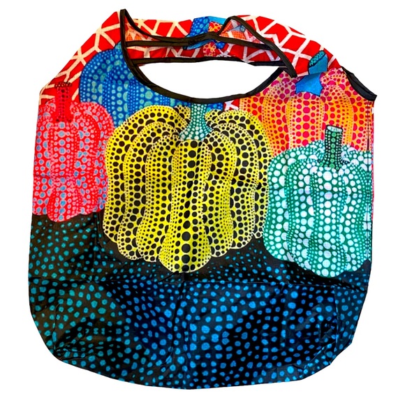 LAST ONE! YAYOI KUSAMA CLASSIC LARGE COLORFUL PUMPKINS SHOPPER BAG - Picture 4 of 7